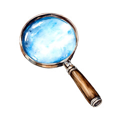Hand painted Watercolor Magnifying Glass