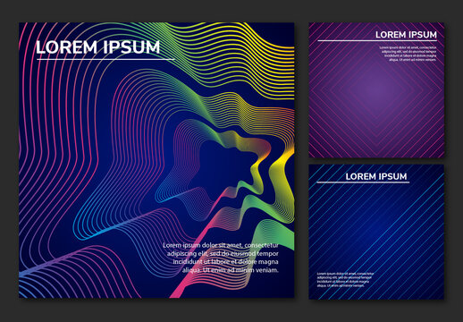 Colorful Abstract Waves Lines Social Media Background