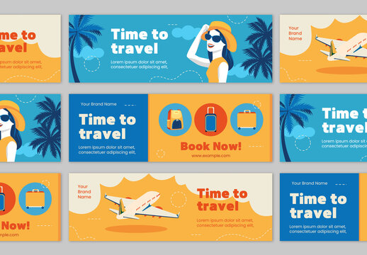 Colorful Travel Banner Design Pack