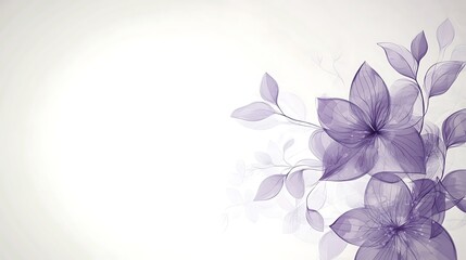 Obraz premium Delicate Purple Flowers and Leaves Design