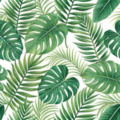 Tropical Leaves Seamless Pattern Design