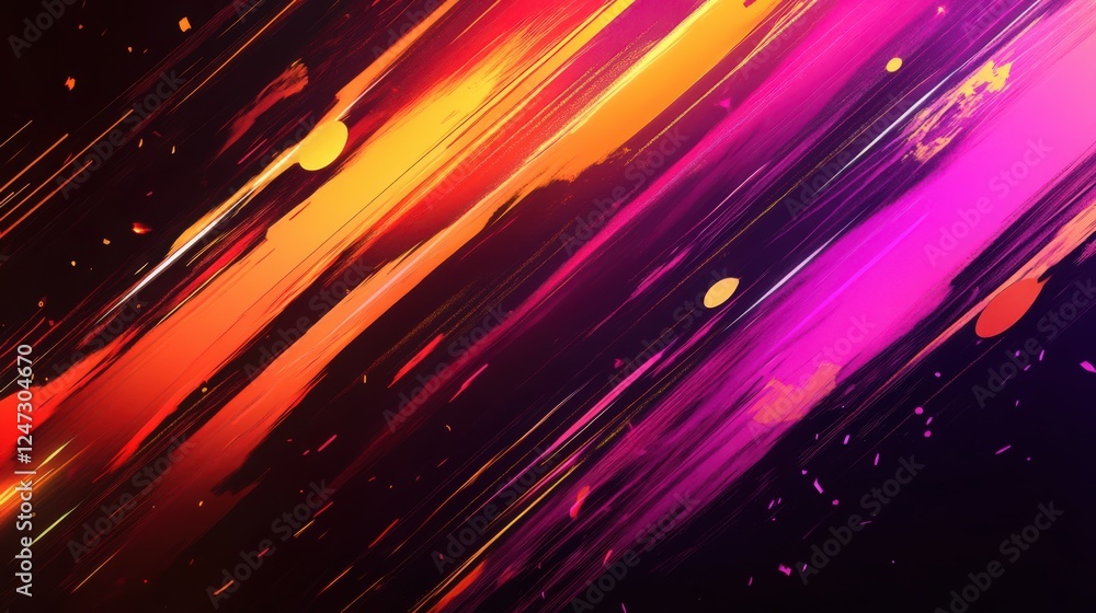 Poster dynamic abstract background with vibrant brush strokes and motion effect