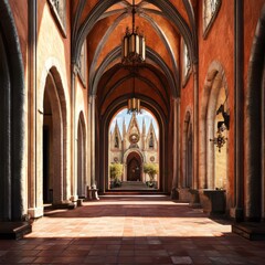 Obraz premium Ornate Cathedral Interior View