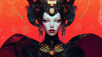 elegant alien portrait figure