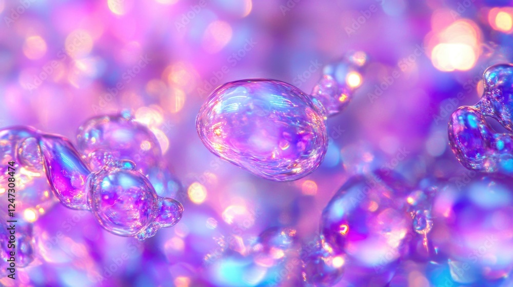 Poster a colorful, abstract background with many small bubbles of different sizes. the bubbles are all diff