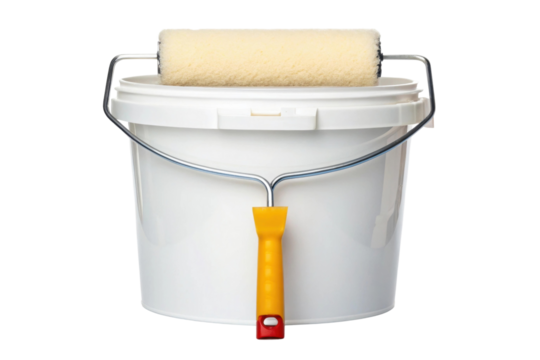 Painting tools ready for a home renovation project, cut out