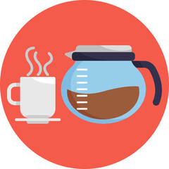 A coffee pot used for brewing and serving coffee.