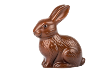 Chocolate rabbit figurine ready for celebration, cut out