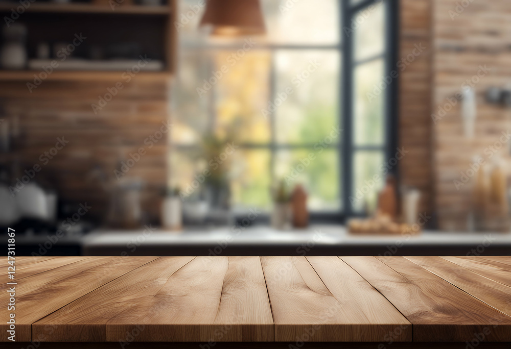 Poster wooden display key mock design top montage items foods window visual layout showcase photo blurred b