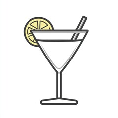 Simple martini cocktail graphic illustration