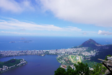 Tourism in Rio Janeiro. View from Christ the Redeemer. 