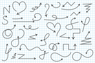 Set of simple lines hand drawn black arrows in various style. Set of simple of hand drawn black arrows. Set of simple lines hand drawn black arrows. Various of simple lines arrows collection