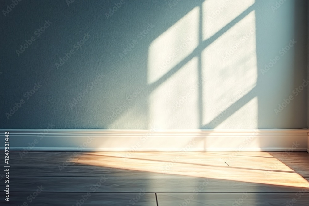 Aufkleber soft light filters through a window, creating delicate shadows on the wall and floor, enhancing the 