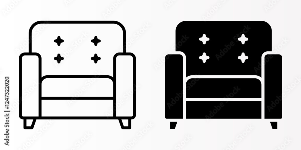 Aufkleber sofa icons set. for mobile concept and web design on white background