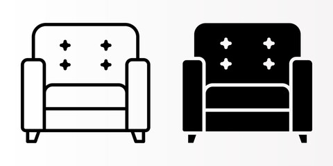 Sofa icons set. for mobile concept and web design on white background