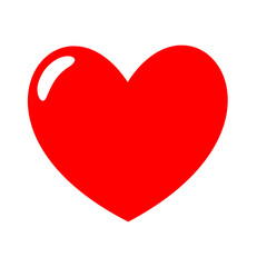 red heart with a little sparkle, no background