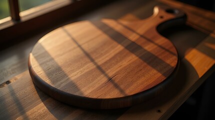 Classic Hardwood Butcher Block with Unique Wood Grain, wooden cutting board, Generative AI