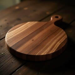 Elegant Thick Wooden Cutting Board for Cooking and Presentation, wooden cutting board, Generative AI