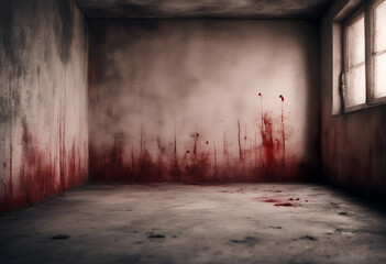Obraz premium horror wall concept background old cement scary halloween bloody floor grunge abstract print texture red scarey blood pattern dirty crime art human trace creepy murder design dark artwork grimy mark