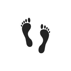 Step footprint path. footstep print and shoe step . shoe tread footprints vector illustration isolated on white background.