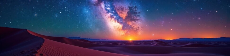 Fototapeta premium Starry night sky over Atacama Desert, Milky Way vibrant , astronomical, stellar, nocturnal