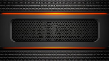Orange light, dark metal texture, background, design