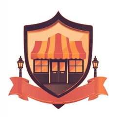 Obraz premium Shop Shield Emblem Design
