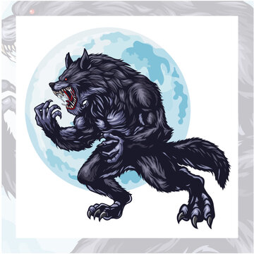 werewolf esport mascot logo design