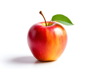 Red,apple,fruit,fresh,healthy,juicy,ripe,organic,natural,vibrant,colorful,single,isolated,white,background,stem,leaf,green,shiny,glossy,round,wholesome,nutritious,delicious,sweet,tart,crisp,edible,pro