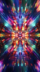 Obraz premium Abstract depiction of vibrant light beams radiating from center