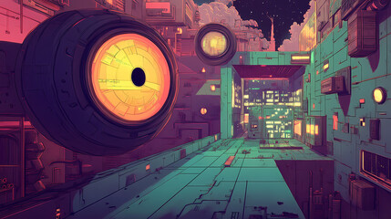 Obraz premium capture mindbending futuristic scene