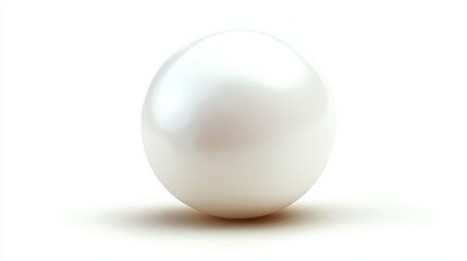 Obraz premium Beautiful Glossy White Pearl Sitting on Smooth Surface with Soft Lighting and Reflection