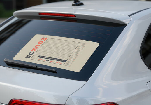 Big Horizontal Sticker on Back Window Car