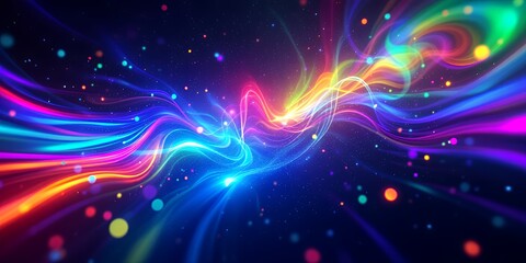 Abstract Background With Colorful Swirls And Sparkling Lights Representing A Celebration With Diverse Colors And Light Effects Showing Vibrant Energy And Joyful Atmosphere For Unity And Love With