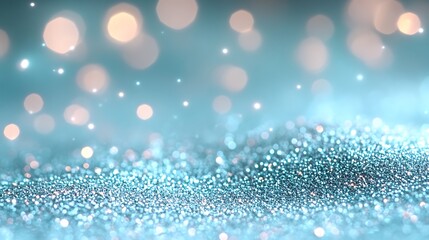 Obraz premium Sparkling Blue Glitter Background With Lights