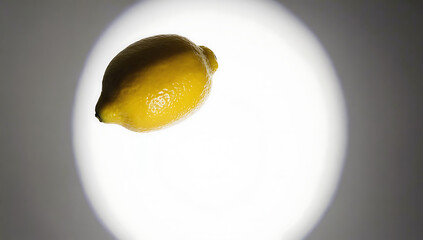 Single lemon in spotlight