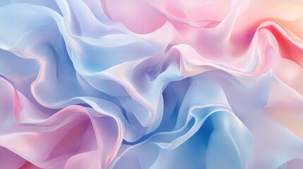 Obraz premium Abstract pastel waves of flowing fabric, smooth and silky texture