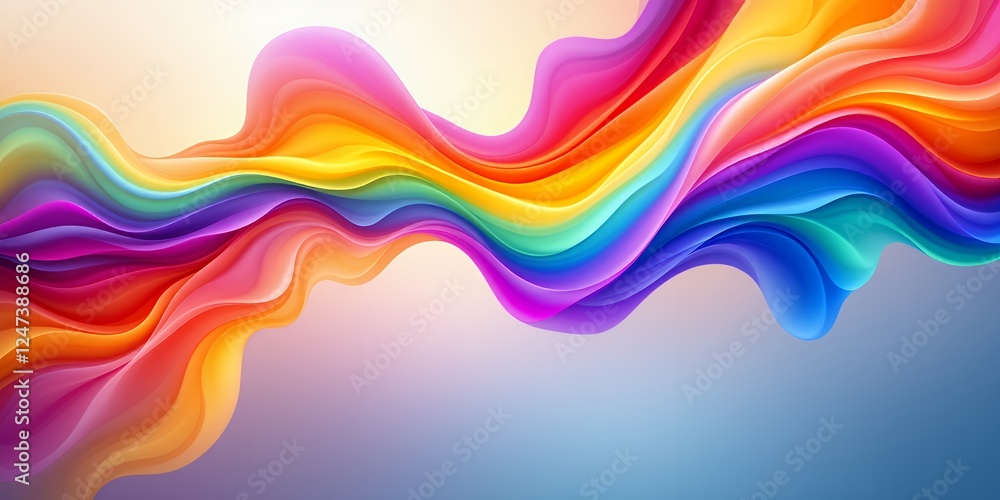 Poster vibrant abstract wave of colorful swirling patterns representing diversity and inclusion.art and des
