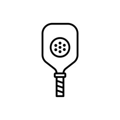 Pickleball Paddle and Ball Line Art Sport Icon Design