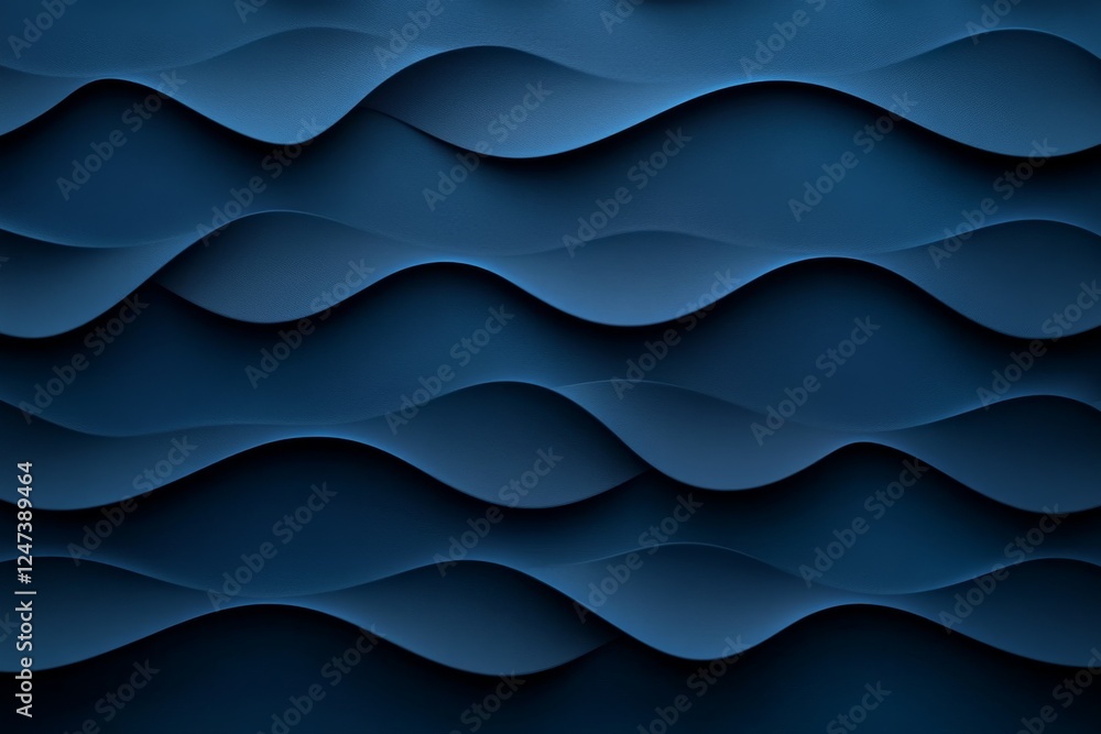 Poster Close-up of a dark azure background showcasing geometric shapes and wavy line patterns, complemented by a grunge texture and space for text on the left