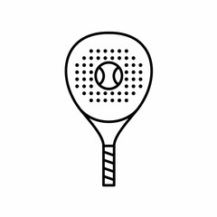 Padel Tennis Racket Line Art Sport Icon Design