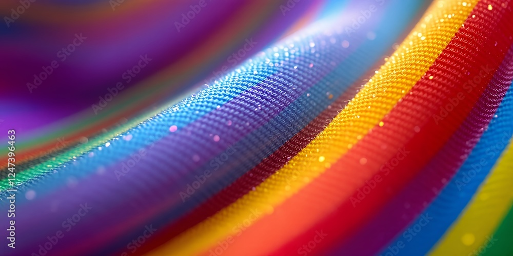 Poster vibrant colorful waves reflecting light with sparkling particles celebrating diversity and inclusion