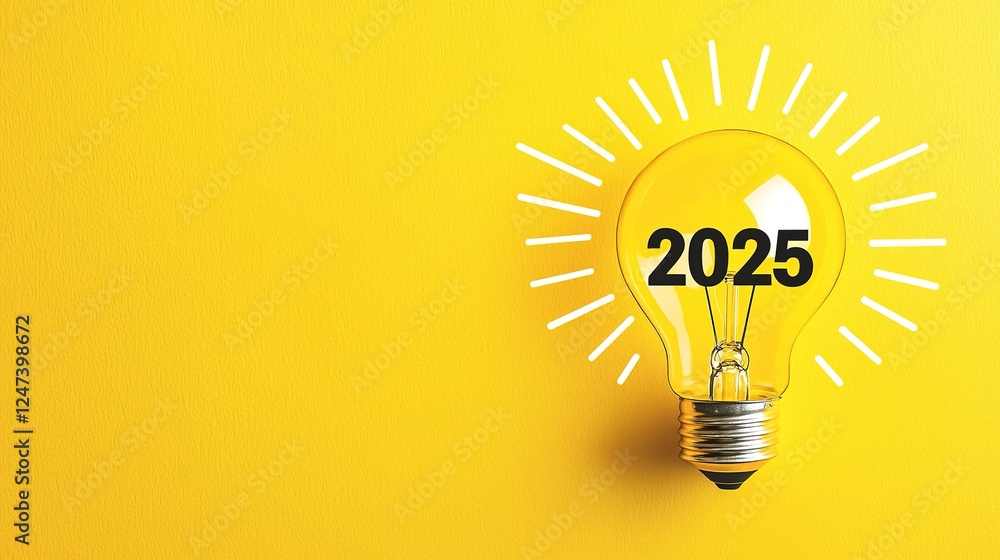 Fototapete bright glowing lightbulb with 