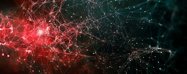 Abstract data and technology background, featuring digital networks and interconnected systems