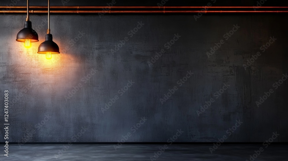 Poster close-up of finely arranged copper pipes with polished joints on a textured dark wall, showcasing qu
