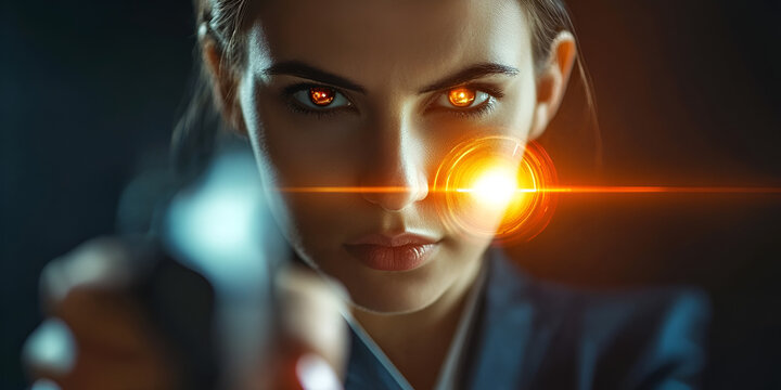 Businesswoman Using VR Headset for Digital Learning and Virtual Collaboration