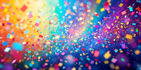 Vibrant Rainbow Confetti Celebrating Pride Month With Colorful Background And Joyful Atmosphere.  A Celebration of Diversity and Inclusion.  Dynamic Visual Display.  Festive and Cheerful Event
