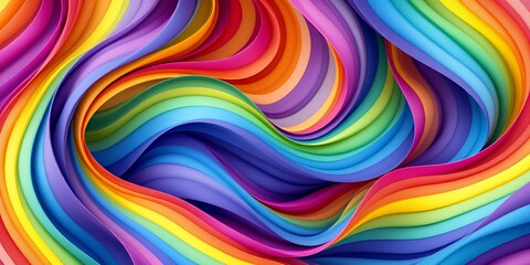 Obraz premium Vibrant Swirling Rainbow Colors Representing Pride Month and LGBTQIA+ Celebration