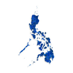 Philippines map with border highlighted regions, states, isolated on white background. Template map of Philippines. Detailed vector illustration.