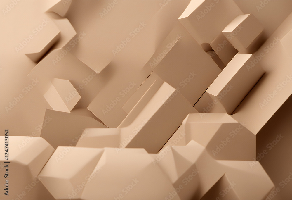Aufkleber subtle element path each presentation abstract included product minimal geometric beige rendering ba